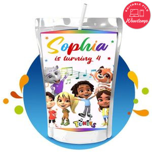 Tunies Capri Sun Birthday Labels Digital File Printable Instant Download