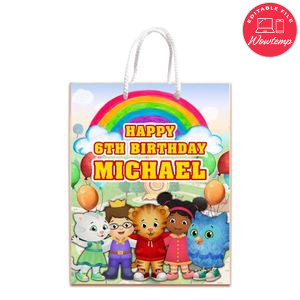 Daniel Tiger Gift Bag Label Template Printable Instant Download