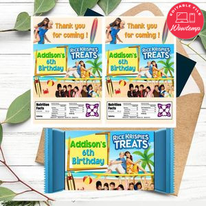 Teen beach Rice Krispies Treats Template Printable Instant Download