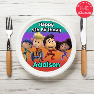 Team Zenko Go Birthday Plate Template Customizable To Print At Home Instant Download