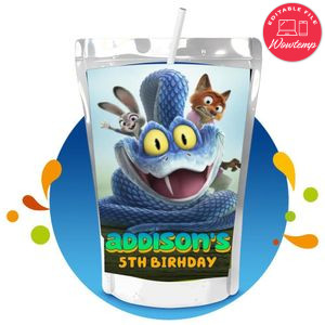 Zootopia 2 Capri Sun Birthday Label Digital File Printable Instant Download