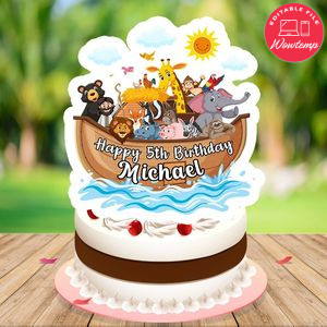 Noah ark Cake Topper Template Printable Instant Download