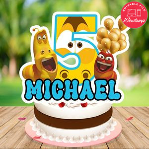 larva island Cake Topper Template Printable Instant Download