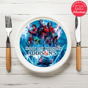 Ghostbusters: Frozen Empire Birthday Plate Template Customizable To Print At Home Instant Download