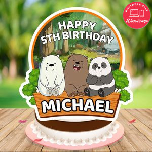 We bare bears Cake Topper Template Printable Instant Download