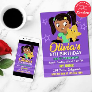Nina's World Mobile Invite Customizable Template Instant Download