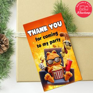 Garfield Thank You Tag Customizable Template To Print At Home Instant Download