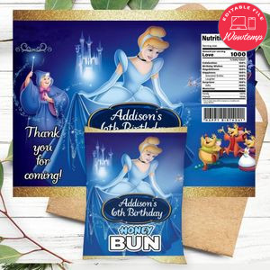 Cinderella Honeybun Snack Bag Digital File Printable Instant Download