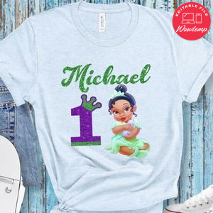 Princess Tiana Baby Birthday Girl Party PNG file template