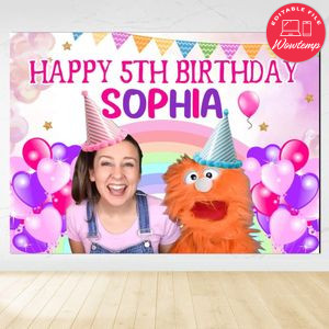 Ms. Rachel Birthday Backdrop Digital File Template Instant Download