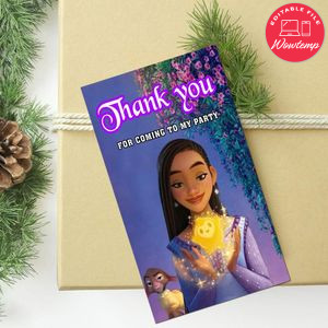 Wish Disney Thank you tag Customizable Template to Print at Home Instant Download