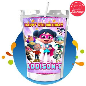 Starbeam Capri Sun Birthday Labels Digital File Printable Instant Download