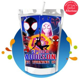 Spiderman Across SpiderVerse Capri Sun Birthday Labels Digital File Printable Instant Download