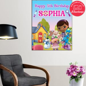 Doc Mcstuffins Birthday Poster Digital File Printable Instant Download