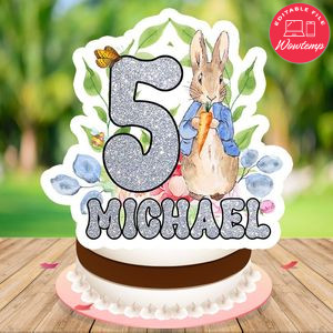 Peter rabbit Cake Topper Template Printable Instant Download