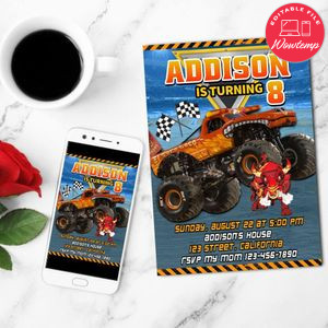 El Toro loco Birthday Invitation Customizable Template to Print at Home Instant Download