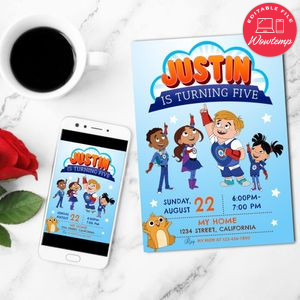 Hero Elementary Invitation Customizable Template to Print at Home Instant Download