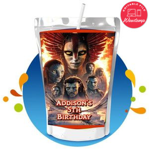 Avatar Fire and Ash Capri Sun Birthday Label Digital File Printable Instant Download
