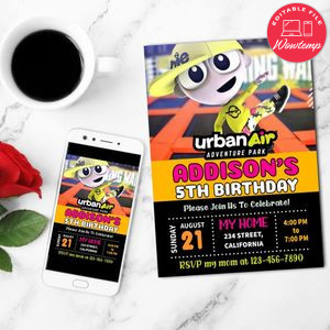 Urban air Birthday Flyer Customizable Template to Print at Home Instant Download