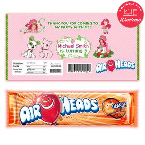Strawberry Shortcake Airhead Candy Wrapper Template Printable Instant Download
