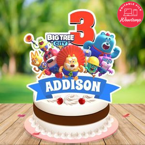 Big Tree City Cake Topper Template Printable Instant Download