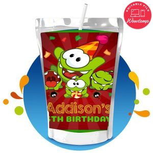 Om nom Capri Sun Birthday Labels Digital File Printable Instant Download