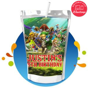 Legend of Zelda Capri Sun Birthday Labels Digital File Printable Instant Download