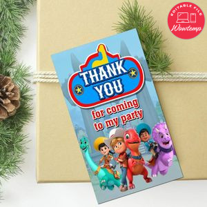 Dino Ranch Thank You Tag Customizable Template To Print At Home Instant Download
