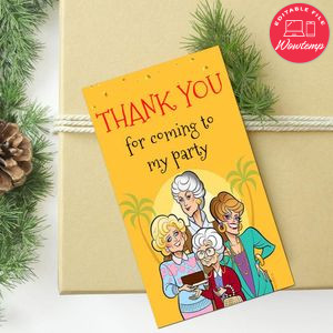 Golden Girls Thank You Tag Customizable Template To Print At Home Instant Download