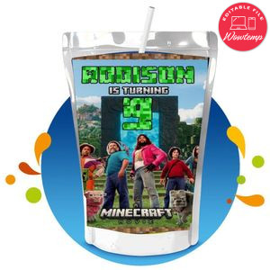 Minecraft Movie Capri Sun Birthday Label Digital File Printable Instant Download