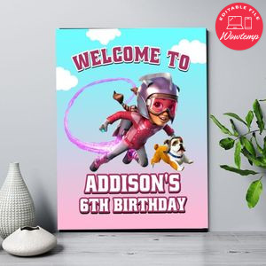 Rocketeer Birthday Welcome Sign Digital File Printable Instant Download