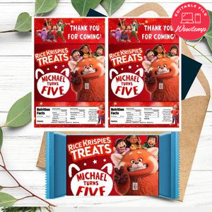 Turning Red Rice Krispies Treats Template Printable Instant Download