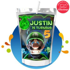 Luigi’s Mansion 3 Capri Sun Birthday Labels Digital File Printable Instant Download