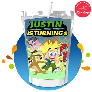 Johnny Test Capri Sun Birthday Labels Digital File Printable Instant Download