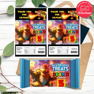 Bowser Rice Krispies Treats Template Printable Instant Download