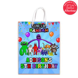 Garten Of Banban Gift Bag Label Template Printable Instant Download