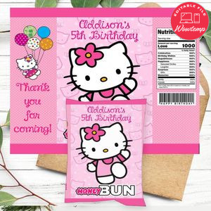 Hello Kitty Honeybun Snack Bag Digital File Printable Instant Download