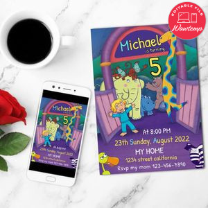 Zoo Lane Birthday Flyer Customizable Template to Print at Home Instant Download