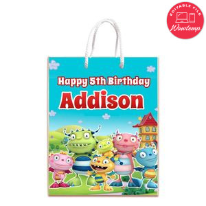 Henry Hugglemonster Gift Bag Label Template Printable Instant Download