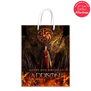 House Of The Dragon Gift Bag Label Template Printable Instant Download
