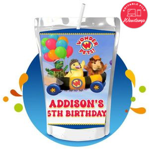 Wonder Pets Capri Sun Birthday Labels Digital File Printable Instant Download