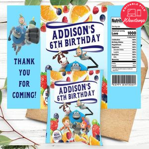 Apro Birthday Party Fruit Snack Bag Digital File Printable Instant Download