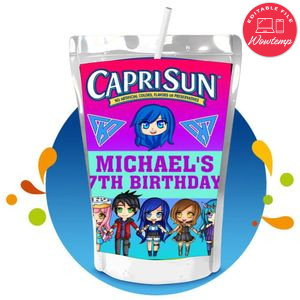 Itsfunneh Capri Sun Birthday Labels Digital File Printable Instant Download