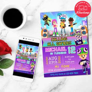 Pk-xd Birthday Mobile Invite Customizable Template Instant Download
