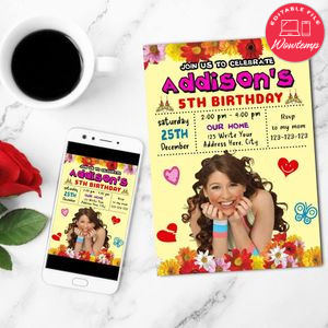 Floricienta Mobile Invite Customizable Template Instant Download