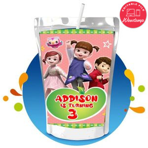 Kongsuni and friends Capri Sun Birthday Labels Digital File Printable Instant Download