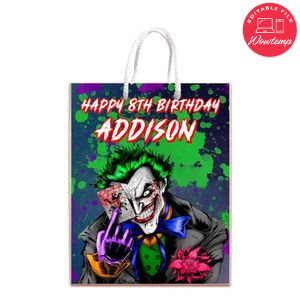 Joker Gift Bag Label Template Printable Instant Download