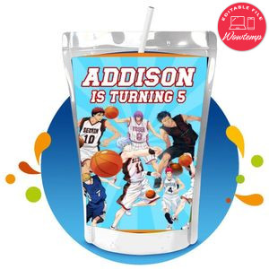 Kuroko's Basketball Capri Sun Birthday Labels Digital File Printable Instant Download