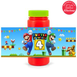 Super mario Bubbles Wrapper Template to Print at Home Instant Download