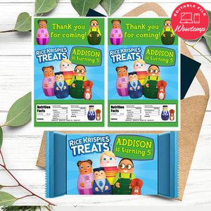 Higglytown heroes Rice Krispies Treats Template Printable Instant Download